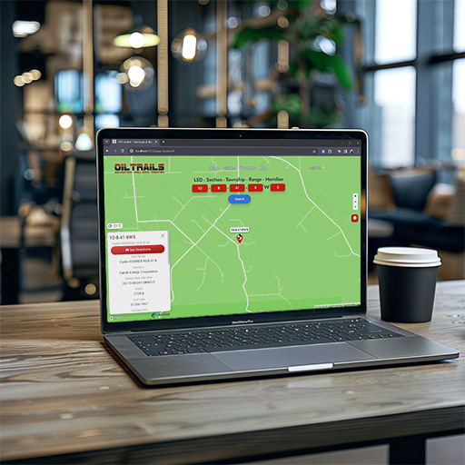 OilTrails for Browsers on Laptop